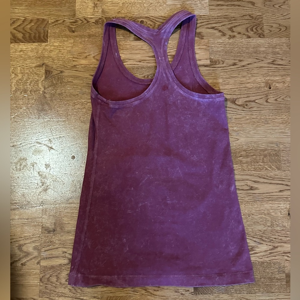Lululemon 🍋 Cool Racerback Top Dye Washed Chianti Size 4 - Picture 8 of 12